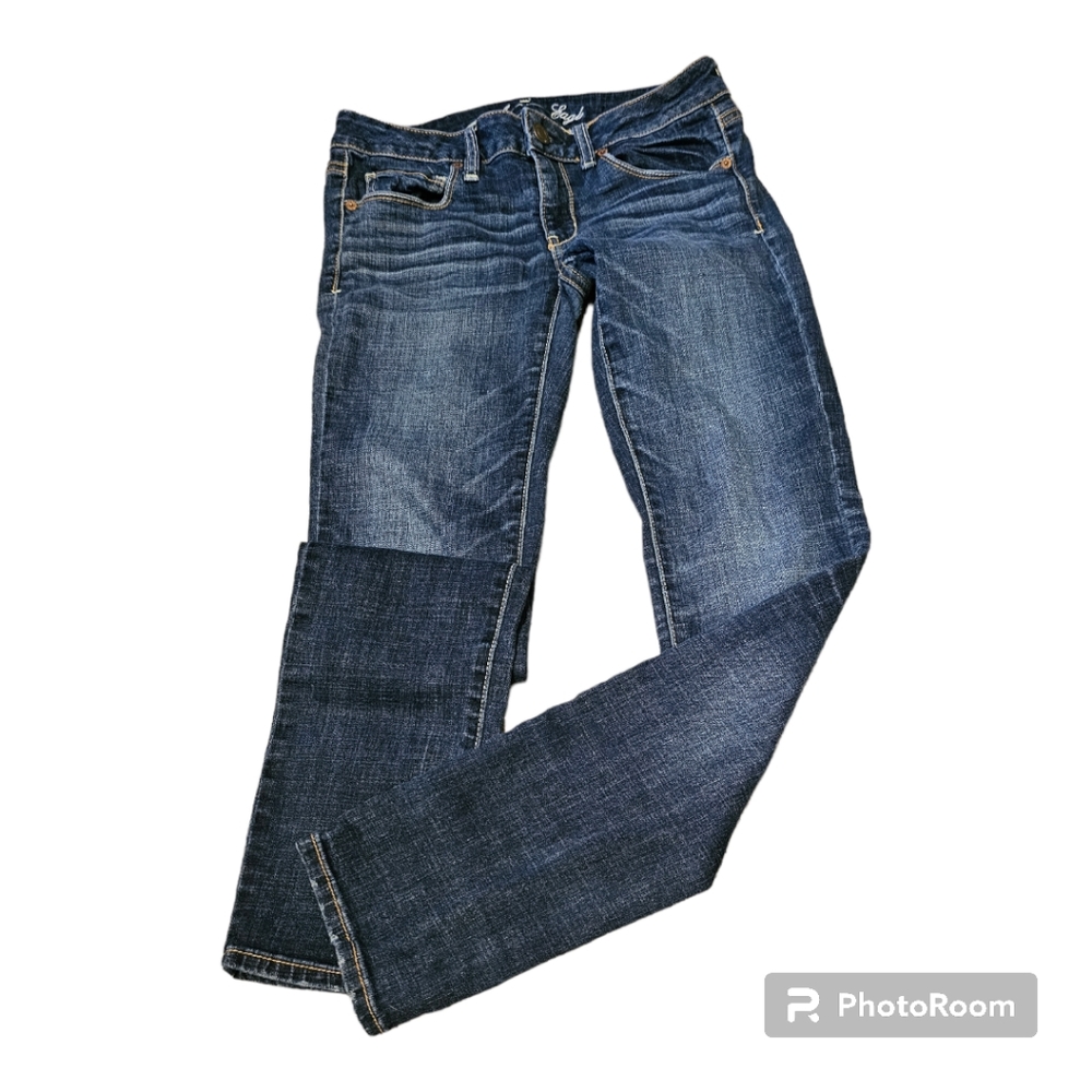 American Eagle Skinny Kick Jeans Women's Size 6 Super Stretch Low Rise Denim